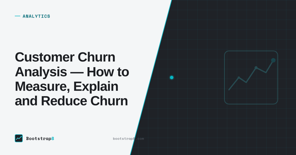 Customer churn analysis guide cover — measuring and reducing churn