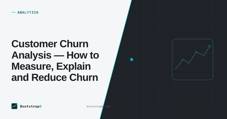 Customer churn analysis guide cover — measuring and reducing churn